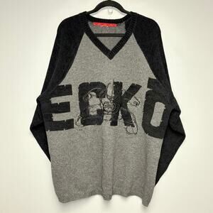 VTG Y2K Ecko Unltd Wool Blend Embroidered Urban Streetwear Mens Sweater Sz XXL